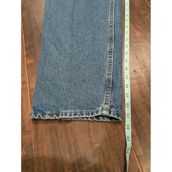 Vintage 90s Levi's 540 Jeans 38x32 Blue Relaxed Straight Leg Denim Orange Tab - Picture 9 of 11